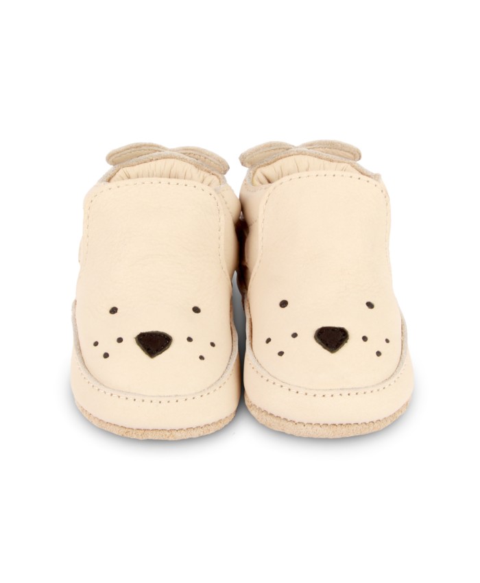 Donsje  Amsterdam Arty Seal Baby Shoes  Cream Leather 